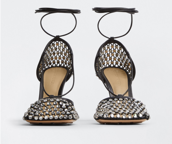 Giày Cao Gót Bottega Veneta Lace-Up Sandal 'Black' 667206V0GU11013 - Ảnh 4