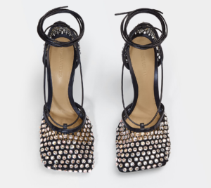 Alternative view of Giày Cao Gót Bottega Veneta Lace-Up Sandal 'Black' 667206V0GU11013