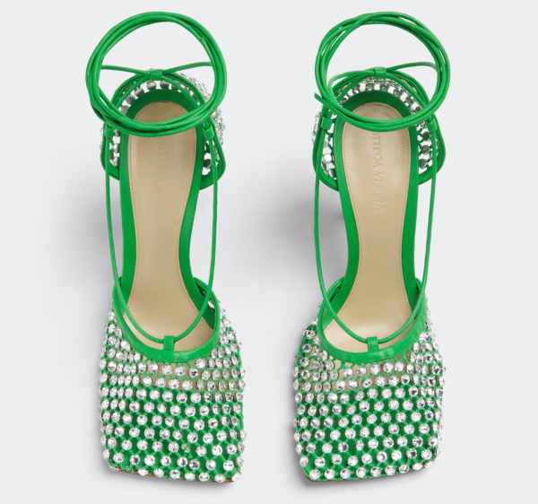 Giày Cao Gót Bottega Veneta Lace-Up Sandal 'Parakeet' 667206V0GU13750 - Ảnh 4