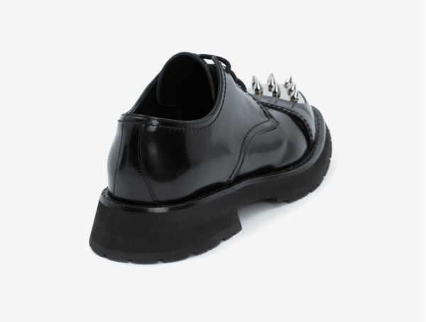 Giày Alexander Mc.Queen Punk Stud Derby 'Black Silver' - Ảnh 2