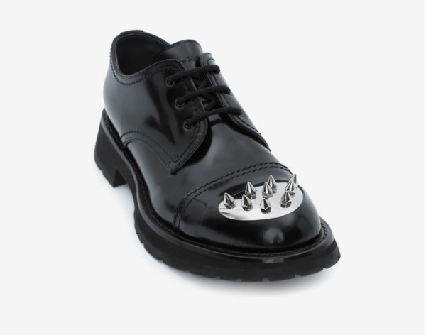 Giày Alexander Mc.Queen Punk Stud Derby 'Black Silver' - Ảnh 3