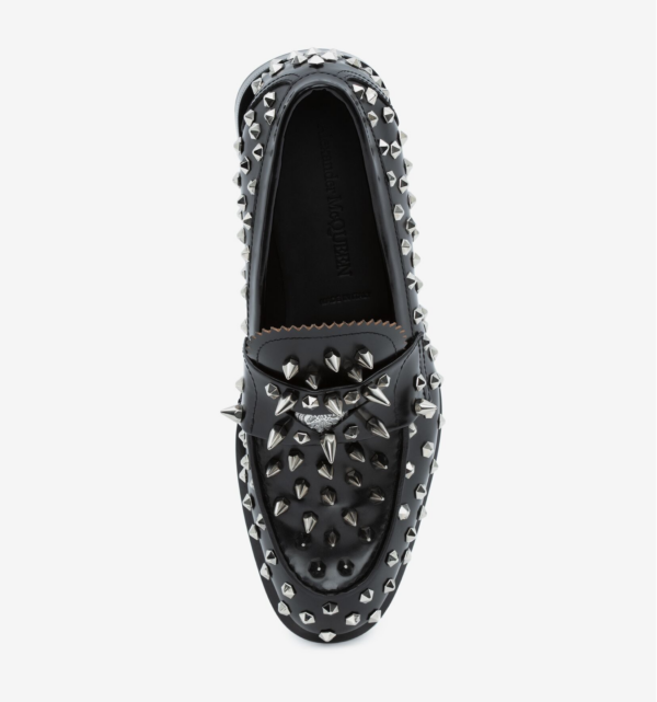 Giày Alexander Mc.Queen Stud Loafer 'Silver Black' - Ảnh 4