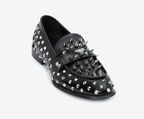 Giày Alexander Mc.Queen Stud Loafer 'Silver Black' - Ảnh 3