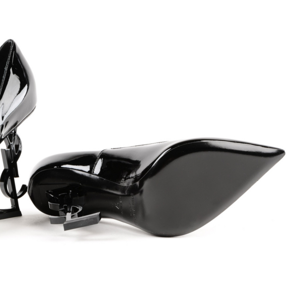Giày Saint Laurent Opyum Pumps Patent Leather Black Heel 4720110NPVV1000 - Ảnh 5