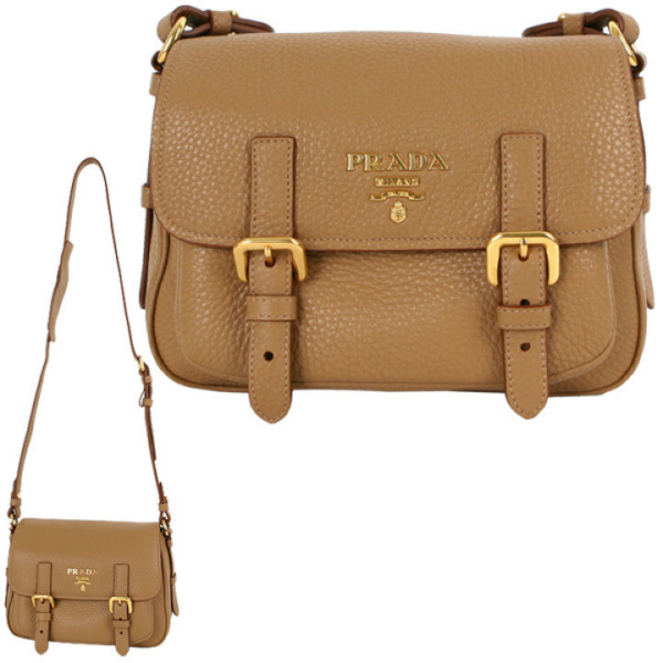 Túi Prada Camel Brown Sesamo Vitello Vit Dino Shoulder Bag 1BD092-UWL-F0A68 - Ảnh 2
