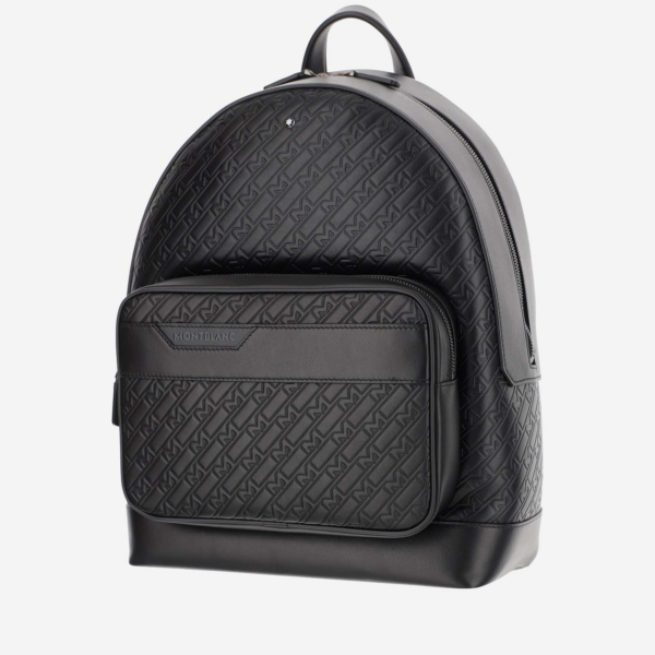 Balo Montblanc Grain Leather Backpack 128618BLACK - Ảnh 2