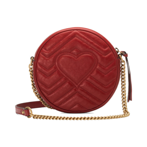 Túi Gucci GG Marmont Mini Leather Round Shoulder Bag 550154 0OLET 6438 - Ảnh 3