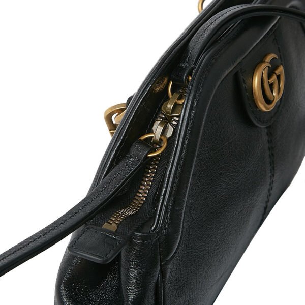 Túi Gucci Black Ladies Linea Leather Shoulder Bag 524620 0PL0T 1000 - Ảnh 4