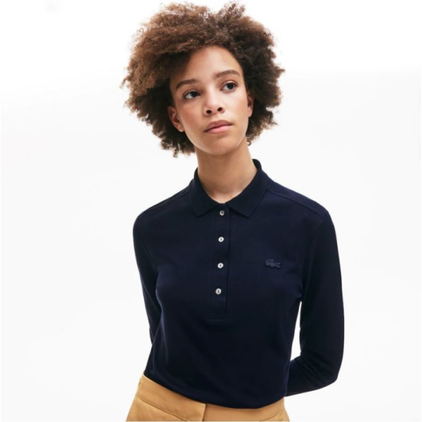 Áo Lacoste Women's 4-Button Slim Fit Long Sleeve Polo PF5464-20C-166 - Ảnh 3