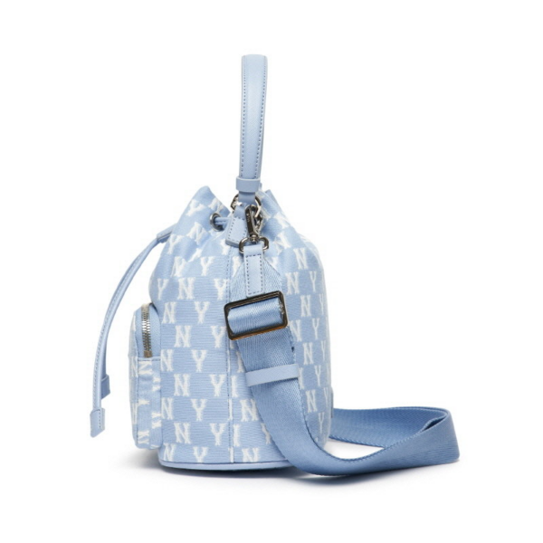Túi MLB Monogram Jacquard Bucket Bag Baby Blue - Ảnh 3