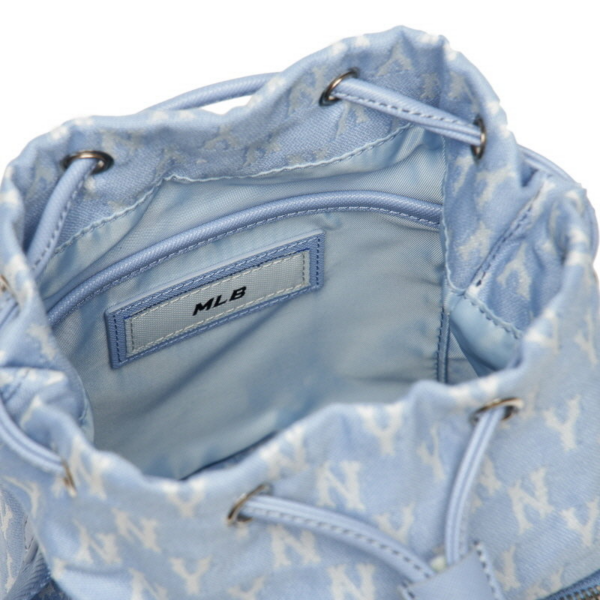 Túi MLB Monogram Jacquard Bucket Bag Baby Blue - Ảnh 6
