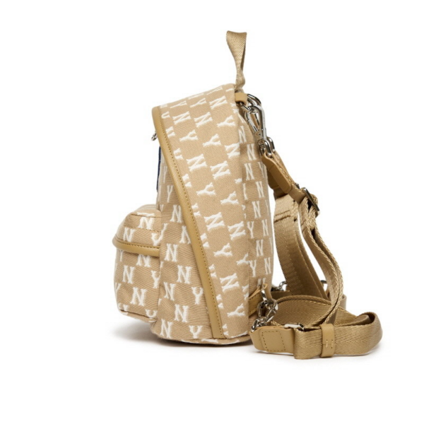 Balo MLB Monogram Mini Backpack New York Yankees Beige 3ABKS012N-50BGD - Ảnh 3