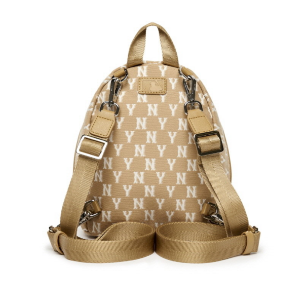 Balo MLB Monogram Mini Backpack New York Yankees Beige 3ABKS012N-50BGD - Ảnh 4