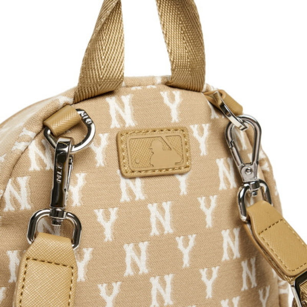 Balo MLB Monogram Mini Backpack New York Yankees Beige 3ABKS012N-50BGD - Ảnh 5
