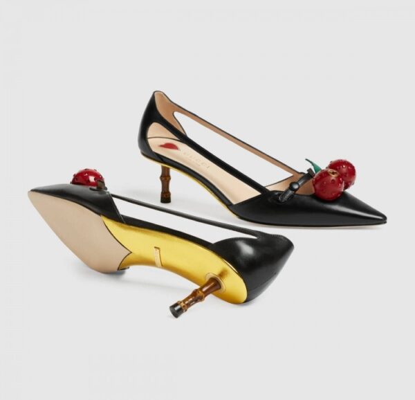 Giày Gucci Black Leather Cherry 452766-C9DN0-1170 - Ảnh 4