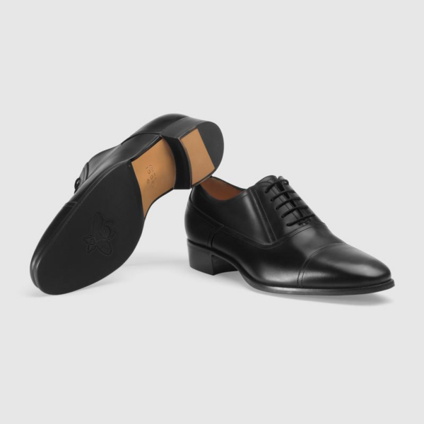 Giày Gucci Lace Up Monkstrap Leather Black ‎547662-DKG00-1000 - Ảnh 3