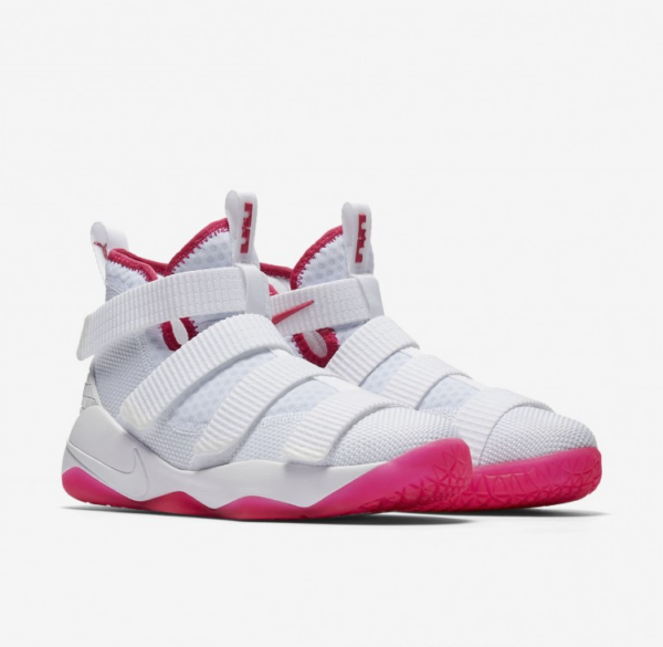 Giày Nike LeBron Soldier 11 'White Vivid Pink' 918369-102 - Ảnh 4
