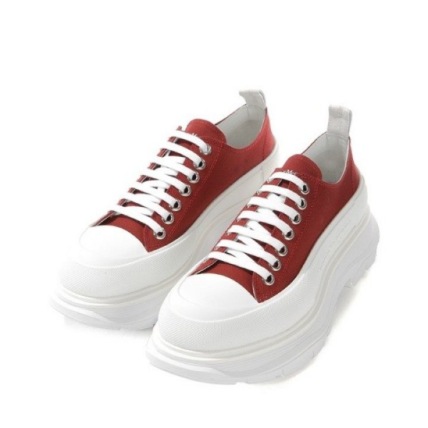 Giày Alexander McQueen Tread Slick Lace Up Red 604257 W4LR1 6377 - Ảnh 2