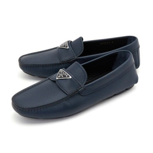 Giày Prada 21FW Saffiano Driving Loafers Navy 2DD164-053-F0216 - Ảnh 3