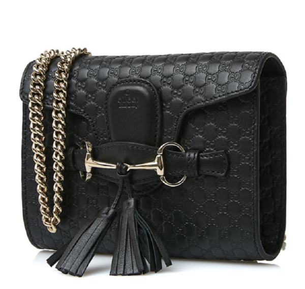 Túi Gucci Emily Mini Microguccissima Crossbody Black 449636 BMJ1J 1000