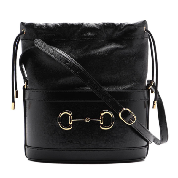 Túi Gucci Black Horsebit Bucket Bag 20FW 602118 1DBYG 1000 - Ảnh 2