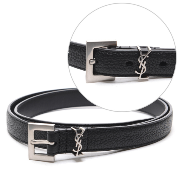 Thắt lưng Saint Laurent Monogram Grain Leather Belt 612616-DTI0E-1000 - Ảnh 4