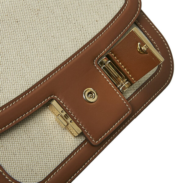Túi Prada Emblem Linen Shoulder Bag 1BD257-2DLI-F0A5T-OUH - Ảnh 5