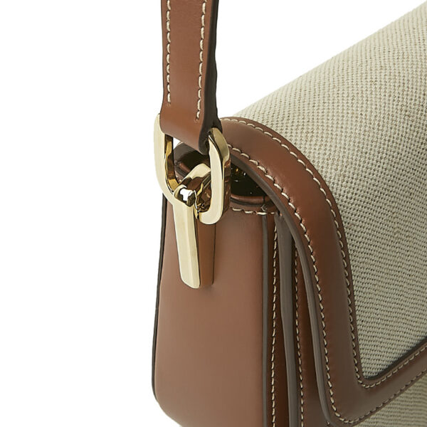 Túi Prada Emblem Linen Shoulder Bag 1BD257-2DLI-F0A5T-OUH - Ảnh 7