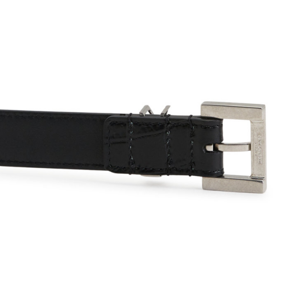 Thắt lưng Saint Laurent Monogram Crocodile 612616-DZE0E-1000 - Ảnh 4