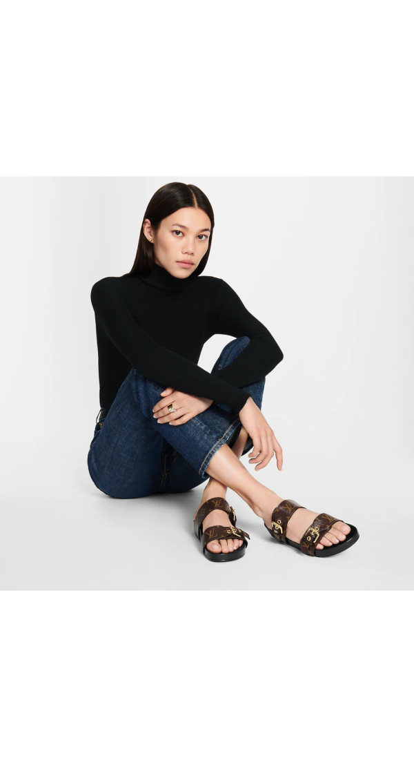 Dép Louis Vuitton Bom Dia Flat Mule 'Brown' 1A3R5S - Ảnh 2