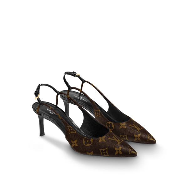 Giày Cao Gót Louis Vuitton Chérie Slingback Pumps 'Patent Monogram' 1A5BPP - Ảnh 2