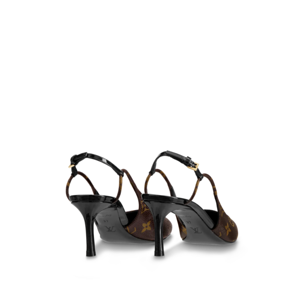 Giày Cao Gót Louis Vuitton Chérie Slingback Pumps 'Patent Monogram' 1A5BPP - Ảnh 3