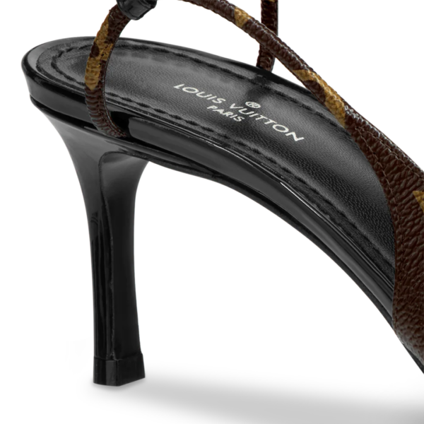 Giày Cao Gót Louis Vuitton Chérie Slingback Pumps 'Patent Monogram' 1A5BPP - Ảnh 4