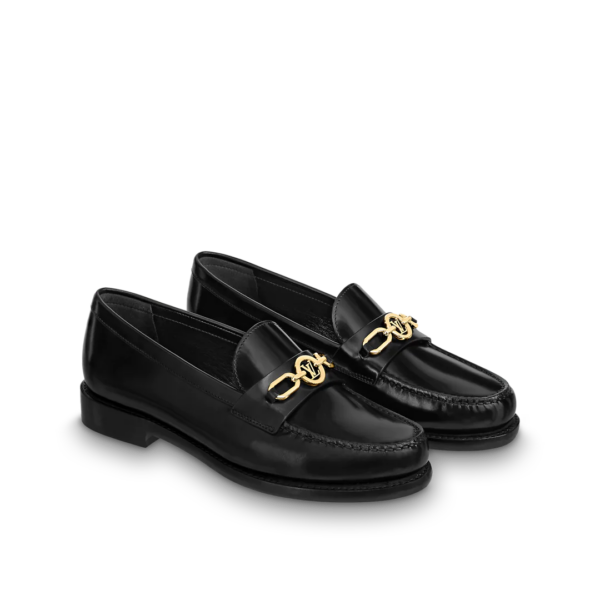 Giày Louis Vuitton Chess Flat Loafers 'Black' 1AA1WS - Ảnh 3