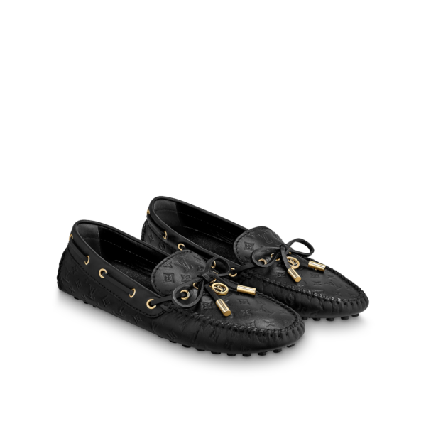 Giày Louis Vuitton Gloria Flat Loafers 'Black' 1A657J - Ảnh 3