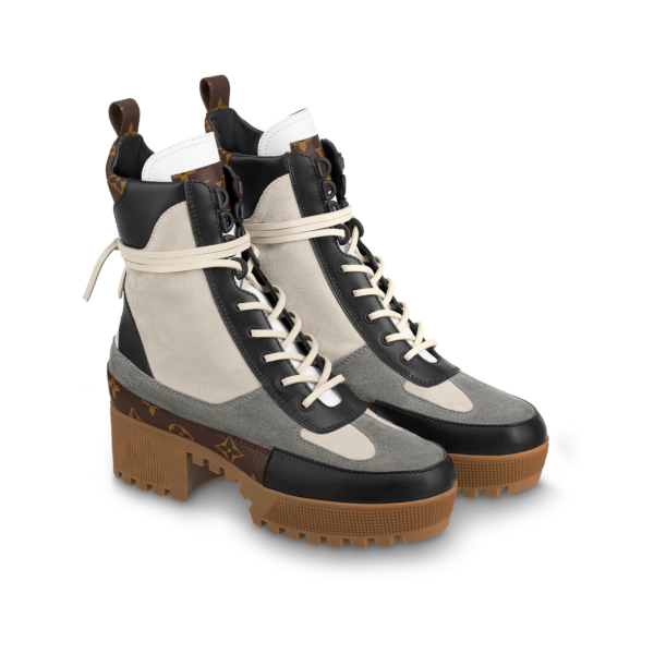 Giày Louis Vuitton Laureate Ankle Boots 'Dark Grey' 1AAP8B - Ảnh 2