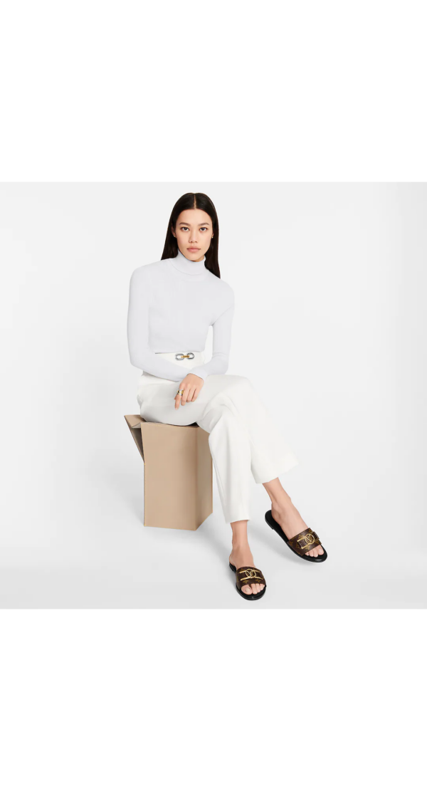 Dép Louis Vuitton Lock It Flat Mules 'Brown' 1A64MR - Ảnh 2