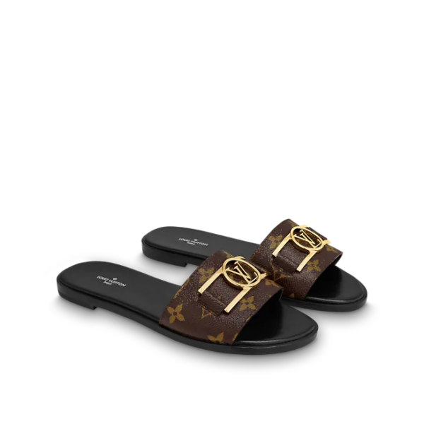 Dép Louis Vuitton Lock It Flat Mules 'Brown' 1A64MR - Ảnh 6
