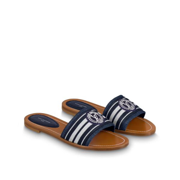 Dép Louis Vuitton Lock It Flat Mules 'Blue' 1AADIV - Ảnh 2