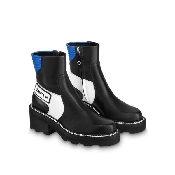 Giày Louis Vuitton BeauBourg Ankle Boots 'Blue' 1A9OBX - Ảnh 5