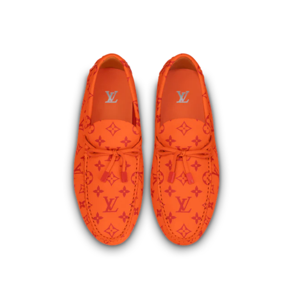 Giày Louis Vuitton Driver Moccasins 'Orange' 1AAF58 - Ảnh 3