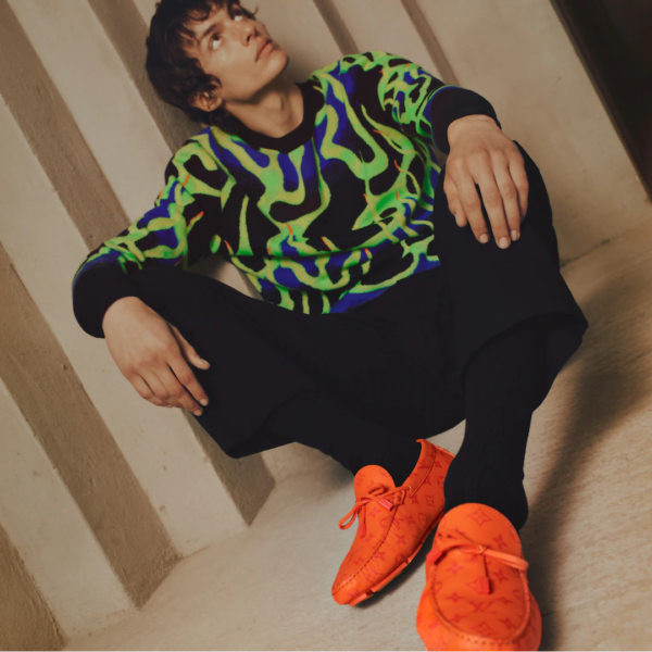 Giày Louis Vuitton Driver Moccasins 'Orange' 1AAF58 - Ảnh 4