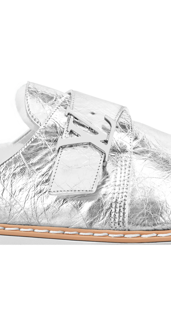 Giày Louis Vuitton LV Easy Mules 'Silver' 1A9INH - Ảnh 4