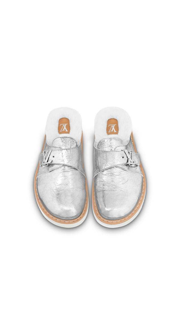 Giày Louis Vuitton LV Easy Mules 'Silver' 1A9INH - Ảnh 2