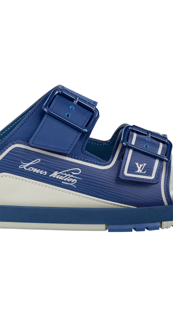 Dép Louis Vuitton LV Trainer Mules 'Blue' 1AA6SC - Ảnh 4