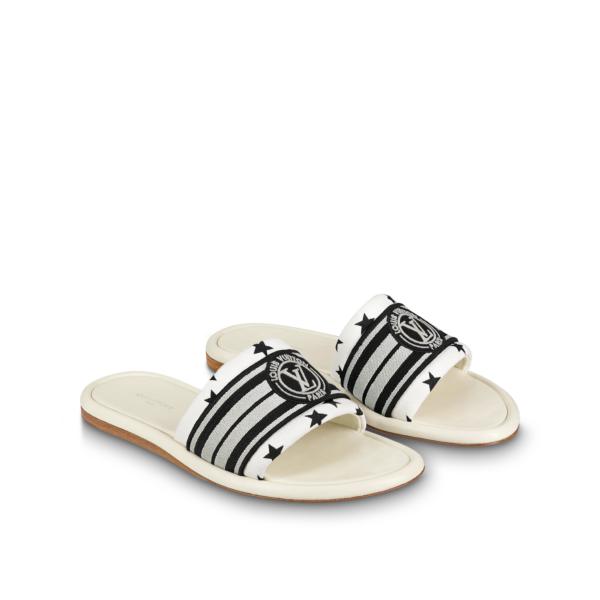 Dép Louis Vuitton Magnetic Flat Mules 'Black White' 1AAD6C - Ảnh 2