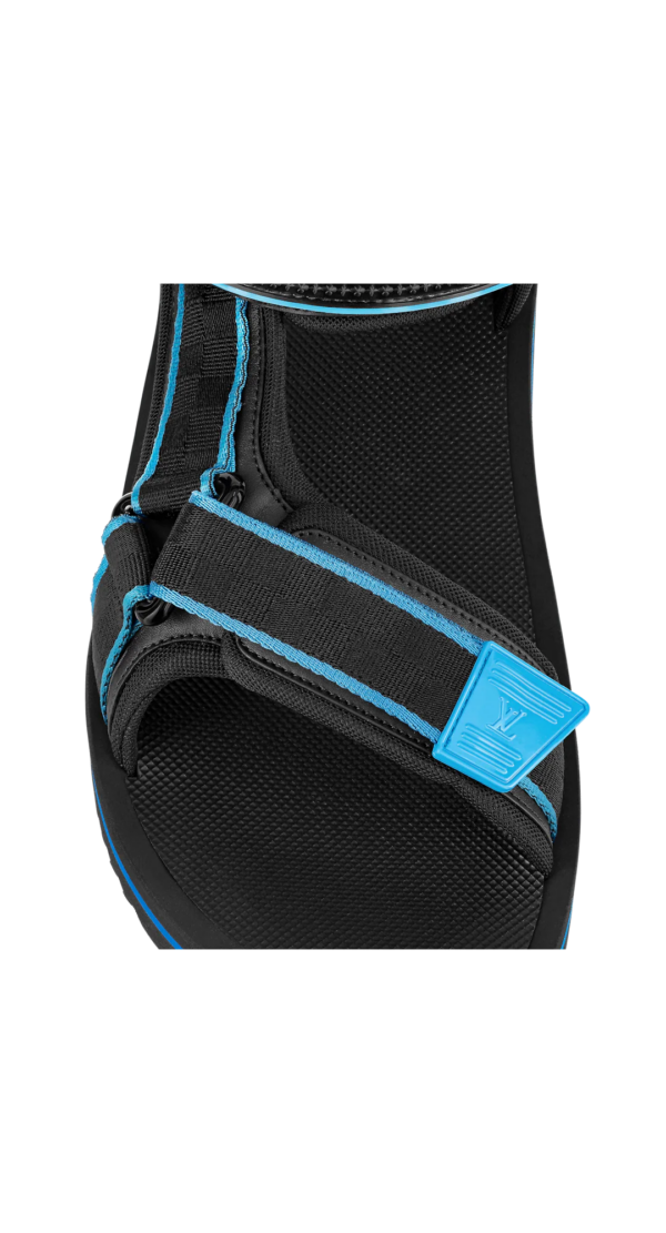 Dép Louis Vuitton Panama Sandals 'Black Blue' 1AA4GB - Ảnh 2