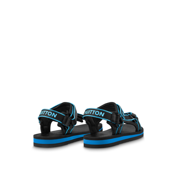 Dép Louis Vuitton Panama Sandals 'Black Blue' 1AA4GB - Ảnh 4
