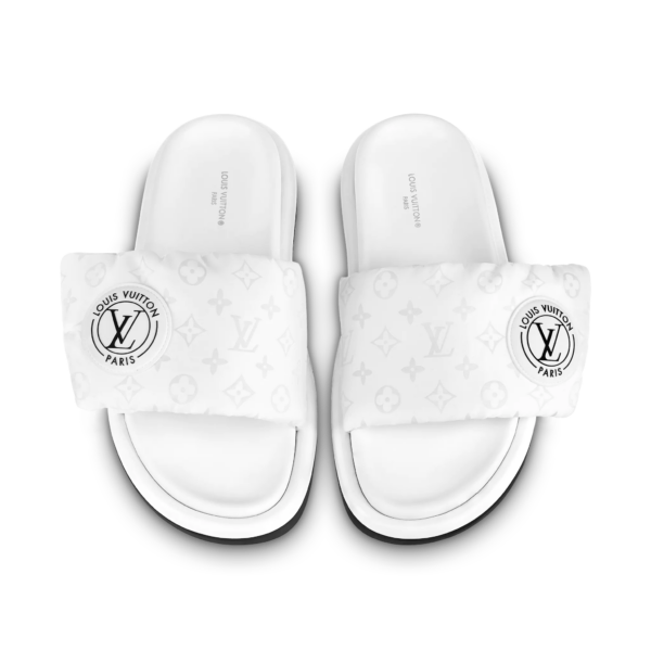 Dép Louis Vuitton Pool Pillow Flat Comfort Mules 'White' 1AAEBH - Ảnh 3