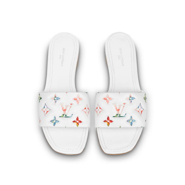 Giày Louis Vuitton Revival Flat Mules 'White' 1AAOR5 - Ảnh 3
